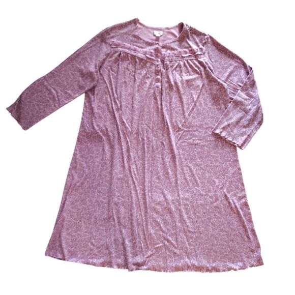 Celestial Dreams 2014 Pink Purple Floral Long Sleeve Midi Nightgown Plussize 3X - Picture 5 of 15